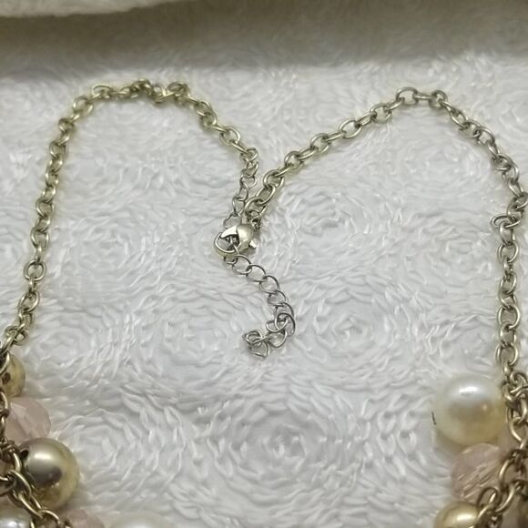 Acrylic Necklace Gold Pearls Beads Bobbles - Picture 6 of 9